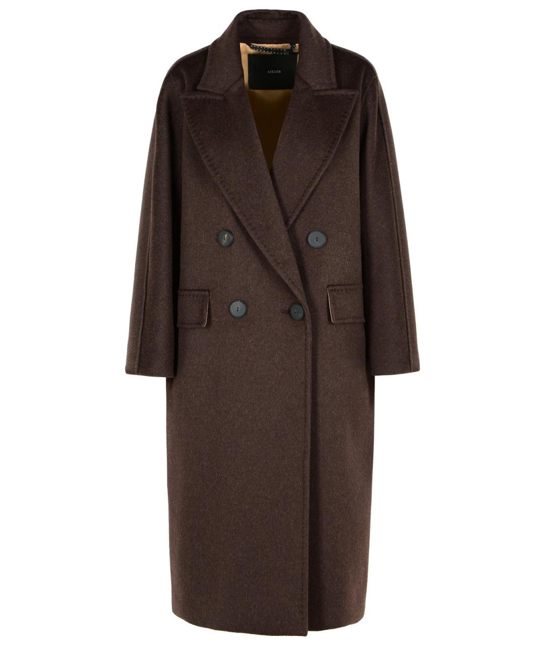 MAX MARA Коричневое кашемировое пальто, фото 1