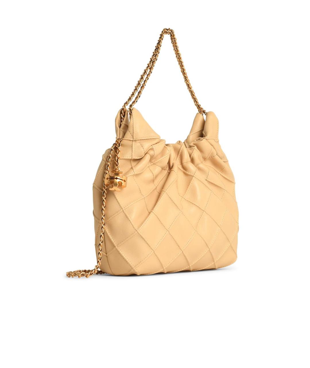 TORY BURCH Бежевая кожаная сумка тоут, фото 2