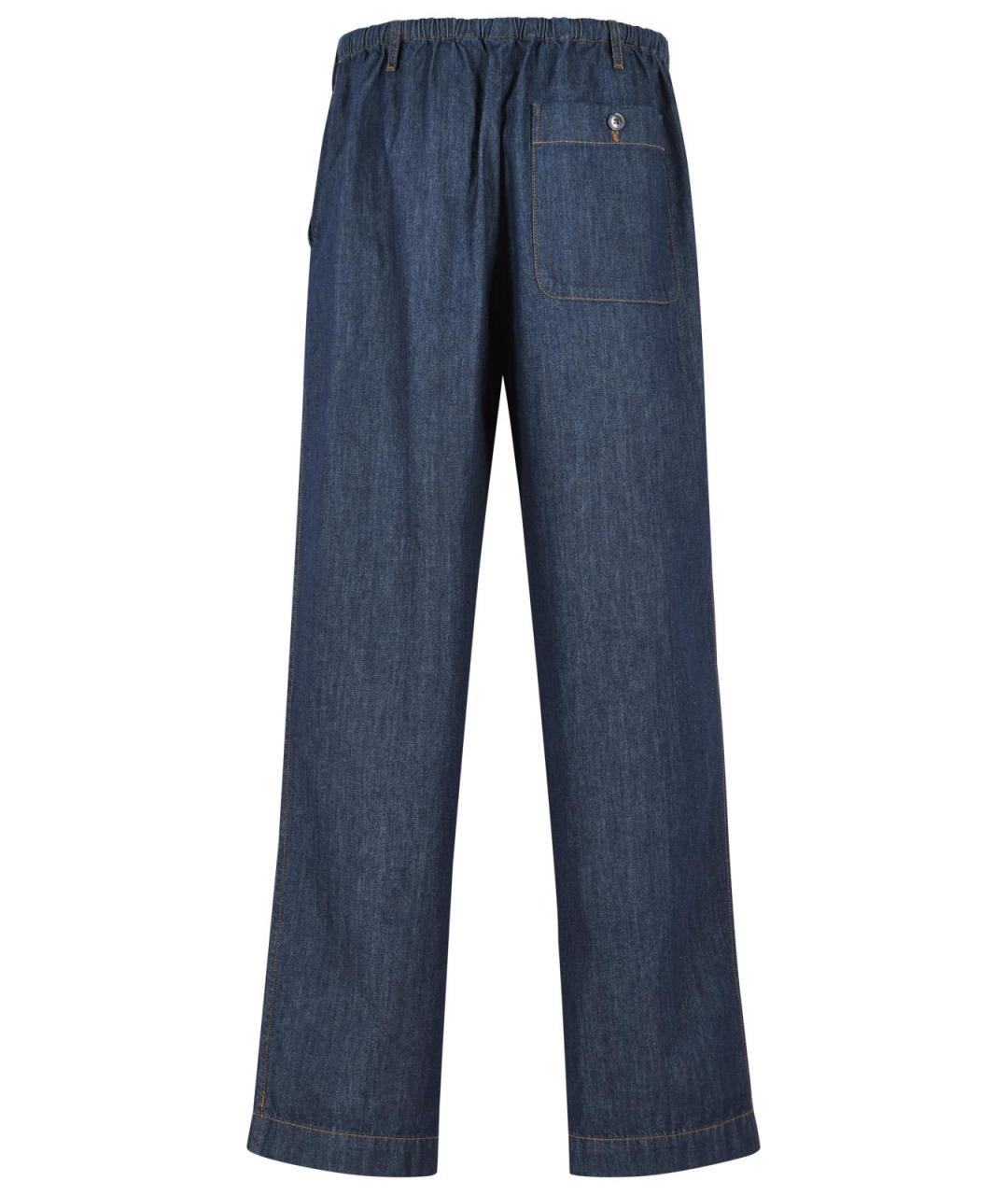 DRIES VAN NOTEN Синие хлопковые повседневные брюки, фото 3