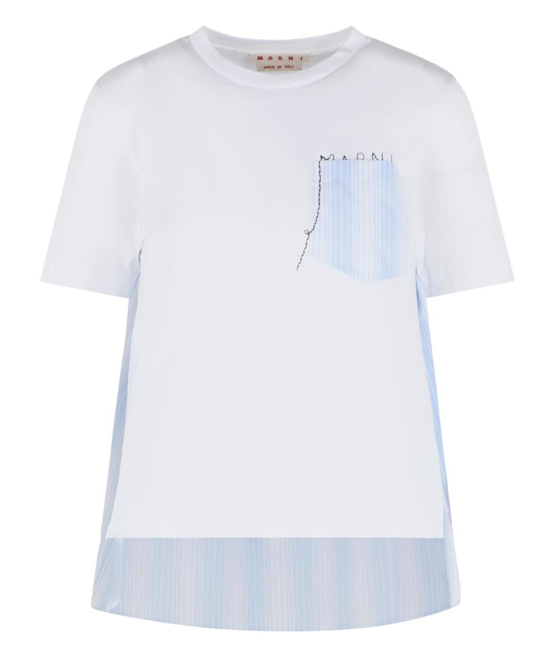 MARNI Белая хлопковая футболка, фото 1