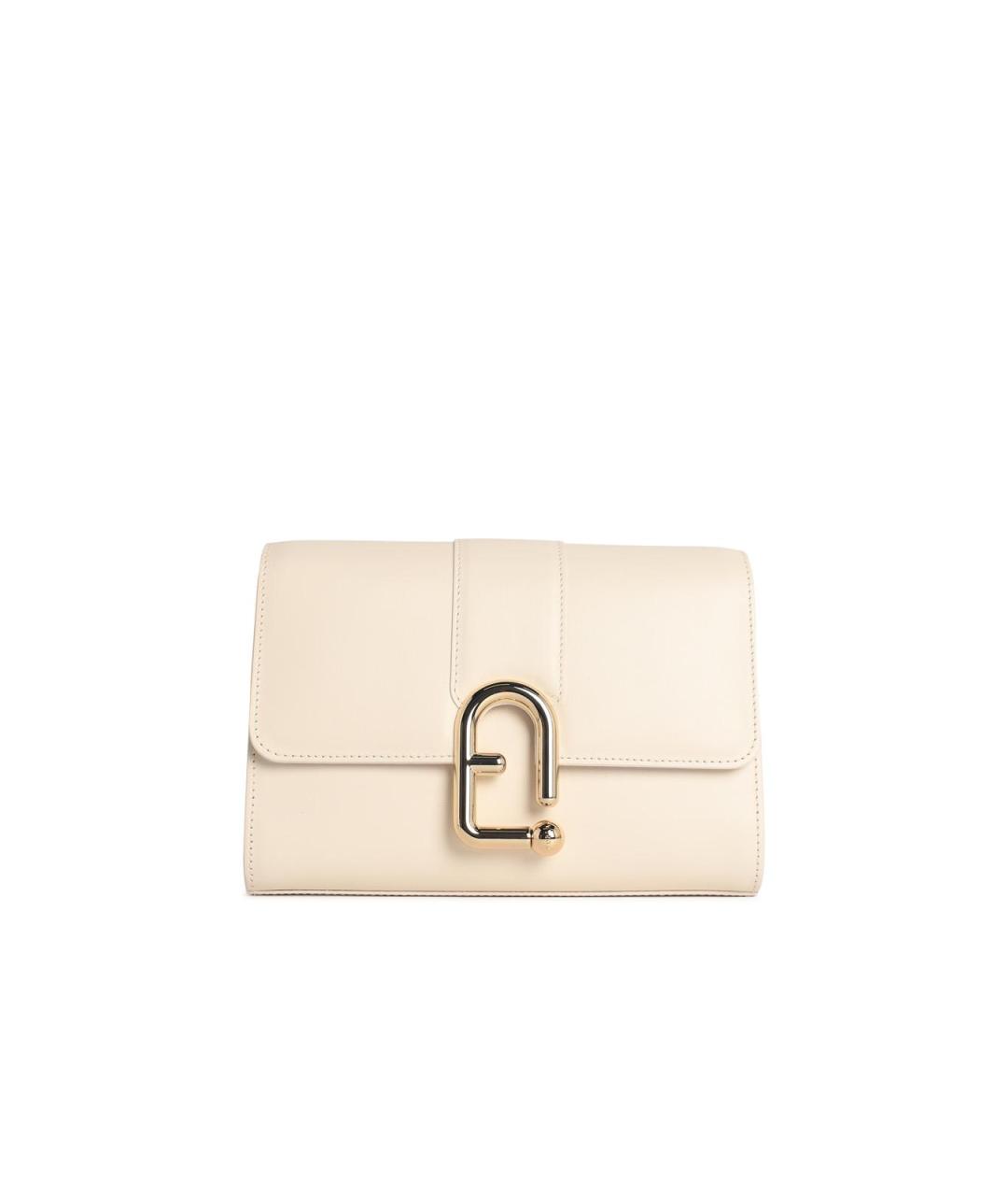 FURLA Бежевая кожаная сумка через плечо, фото 1