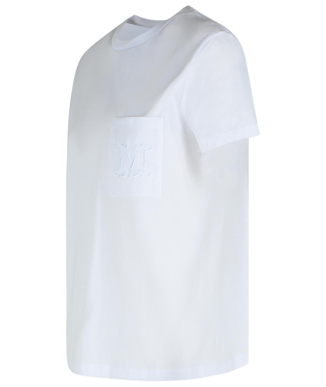 MAX MARA Белая хлопковая футболка, фото 2