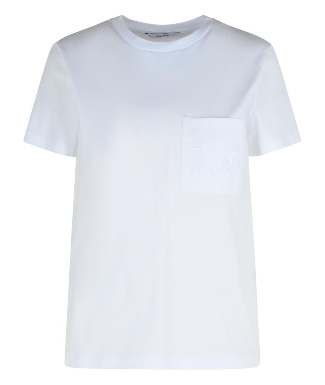MAX MARA Белая хлопковая футболка, фото 1