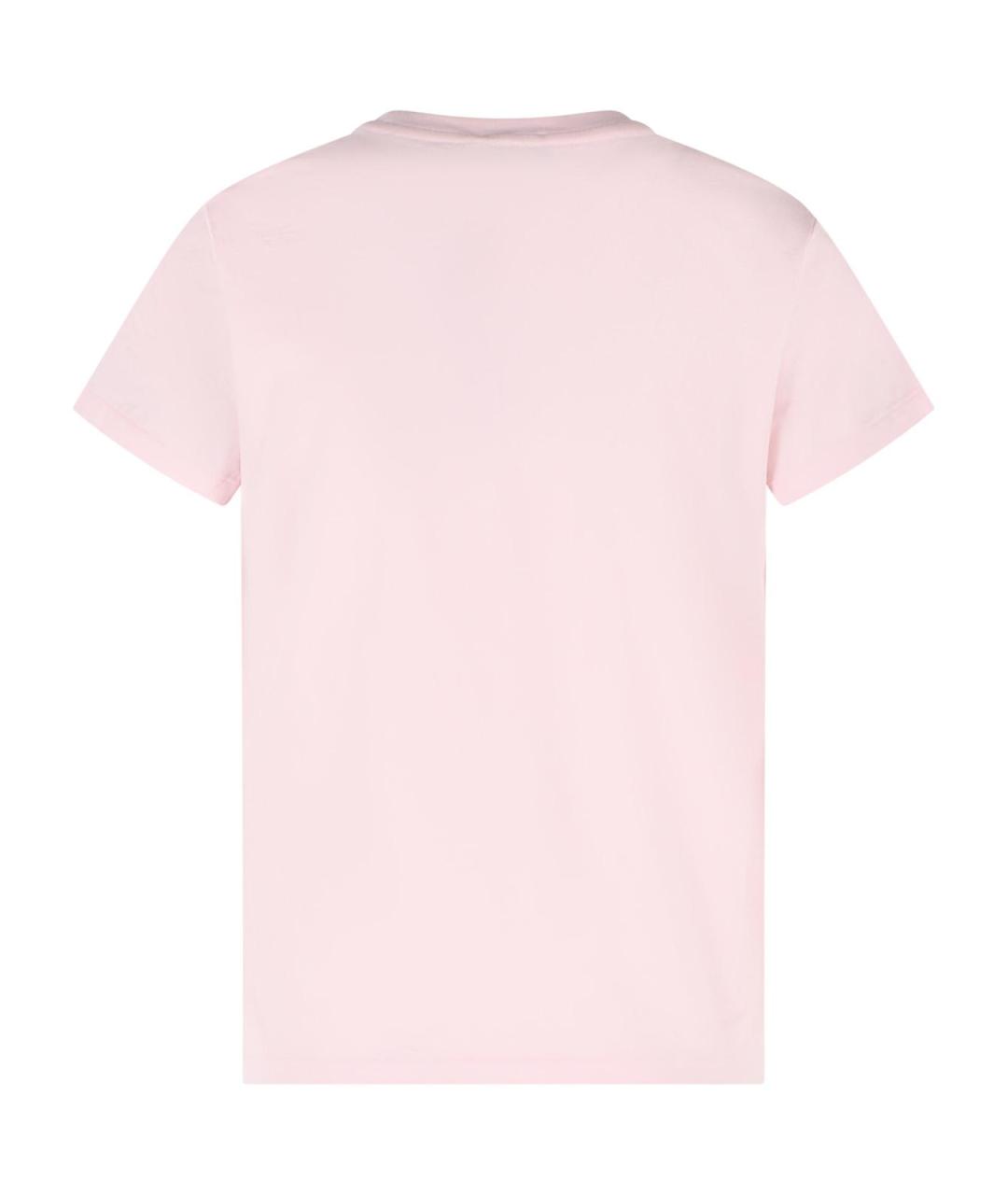 POLO RALPH LAUREN Розовая хлопковая футболка, фото 3