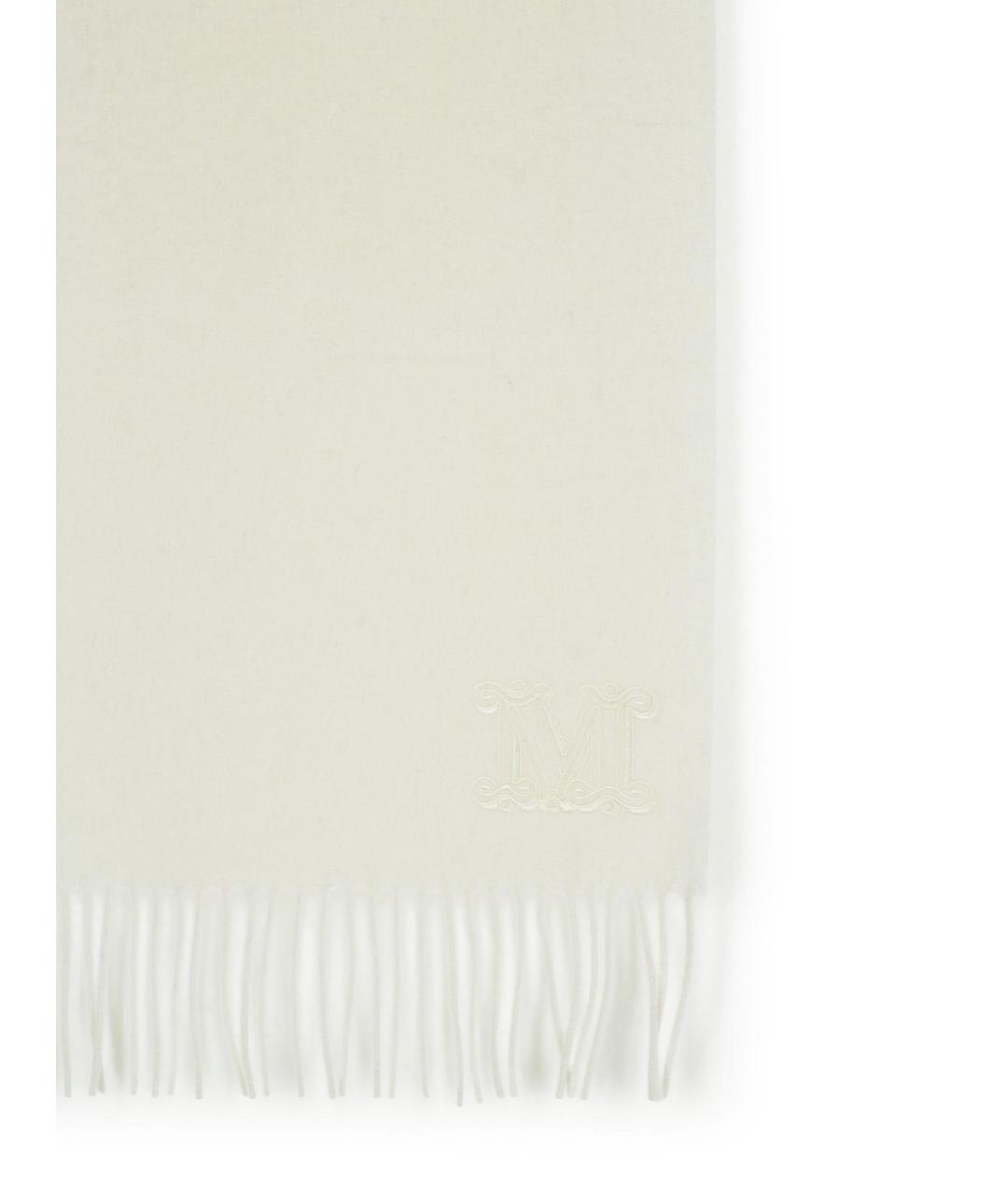 MAX MARA Белый кашемировый шарф, фото 3