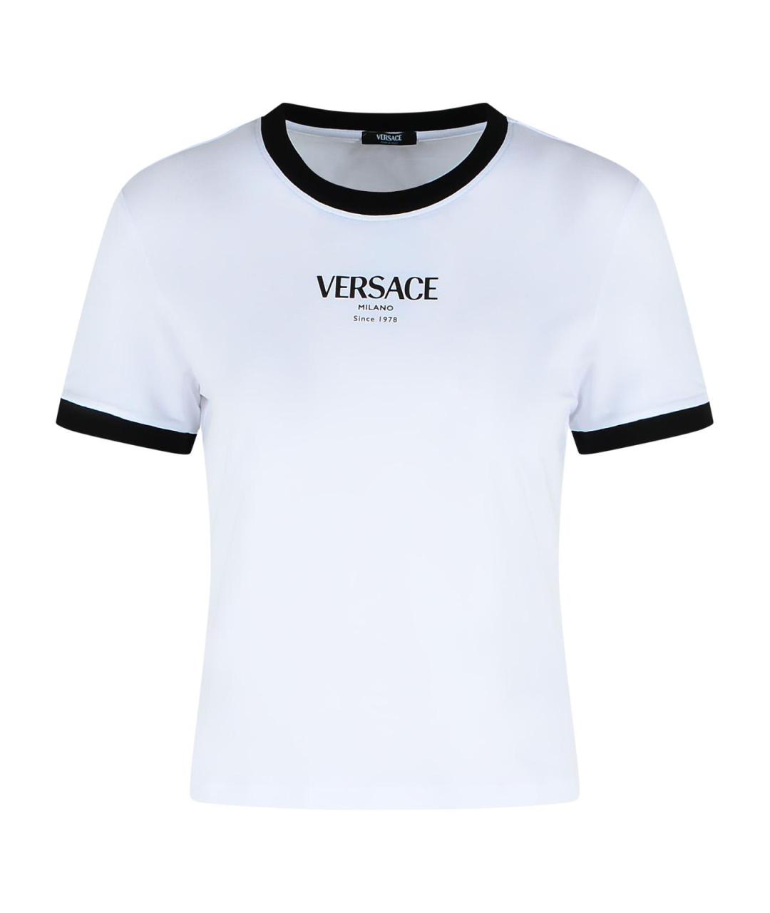 VERSACE Белая хлопковая футболка, фото 1