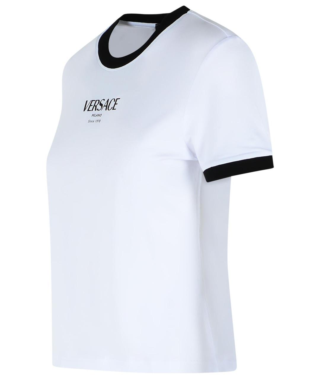 VERSACE Белая хлопковая футболка, фото 2