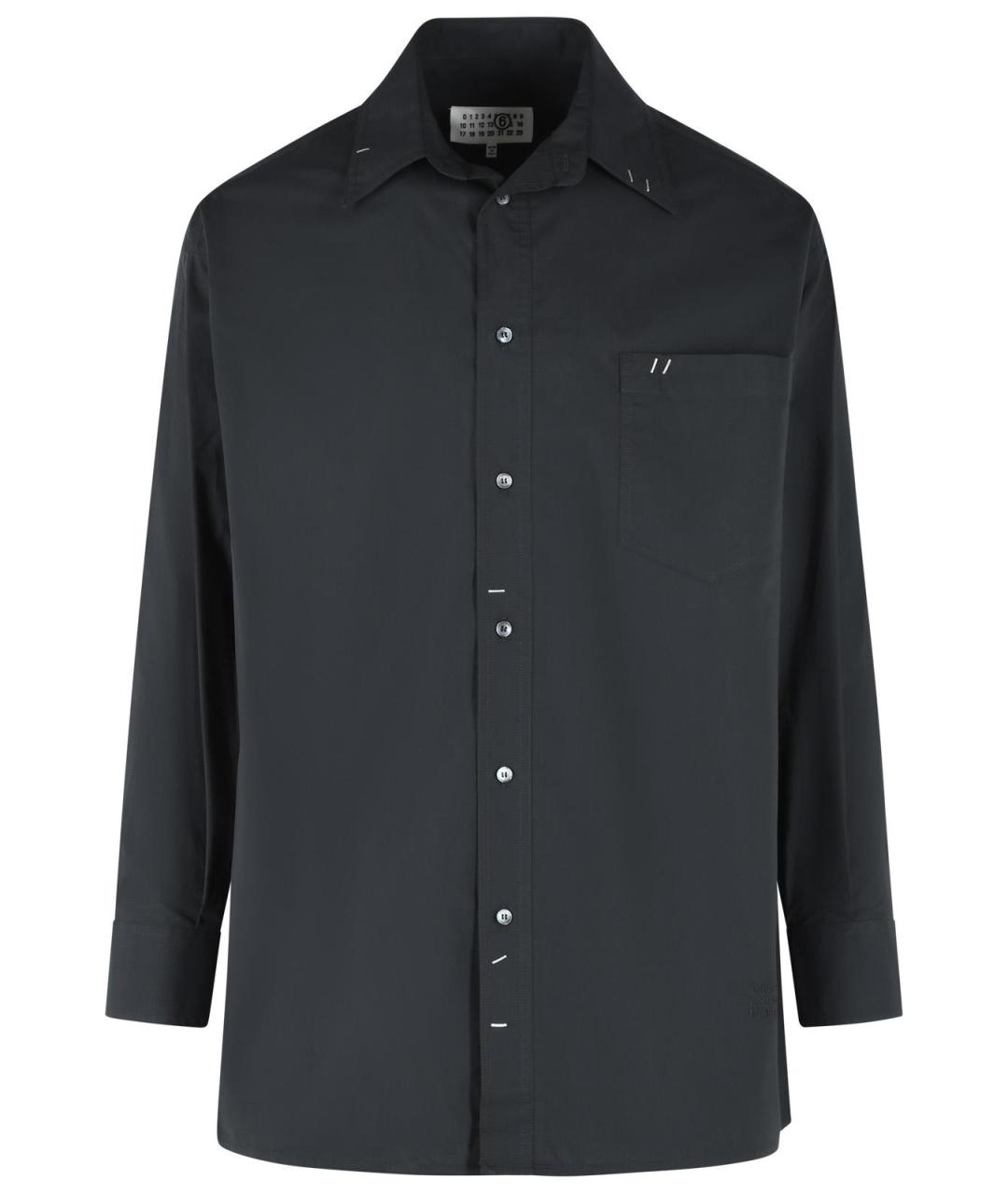 MM6 MAISON MARGIELA Черная хлопковая кэжуал рубашка, фото 1