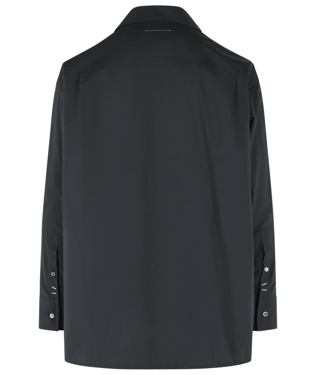 MM6 MAISON MARGIELA Черная хлопковая кэжуал рубашка, фото 3