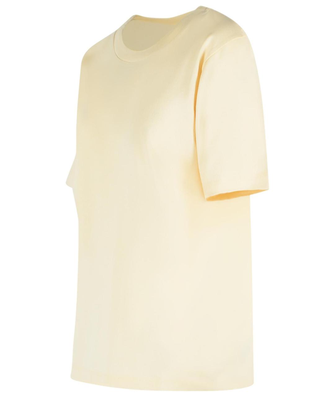 KHAITE Бежевая шелковая футболка, фото 2