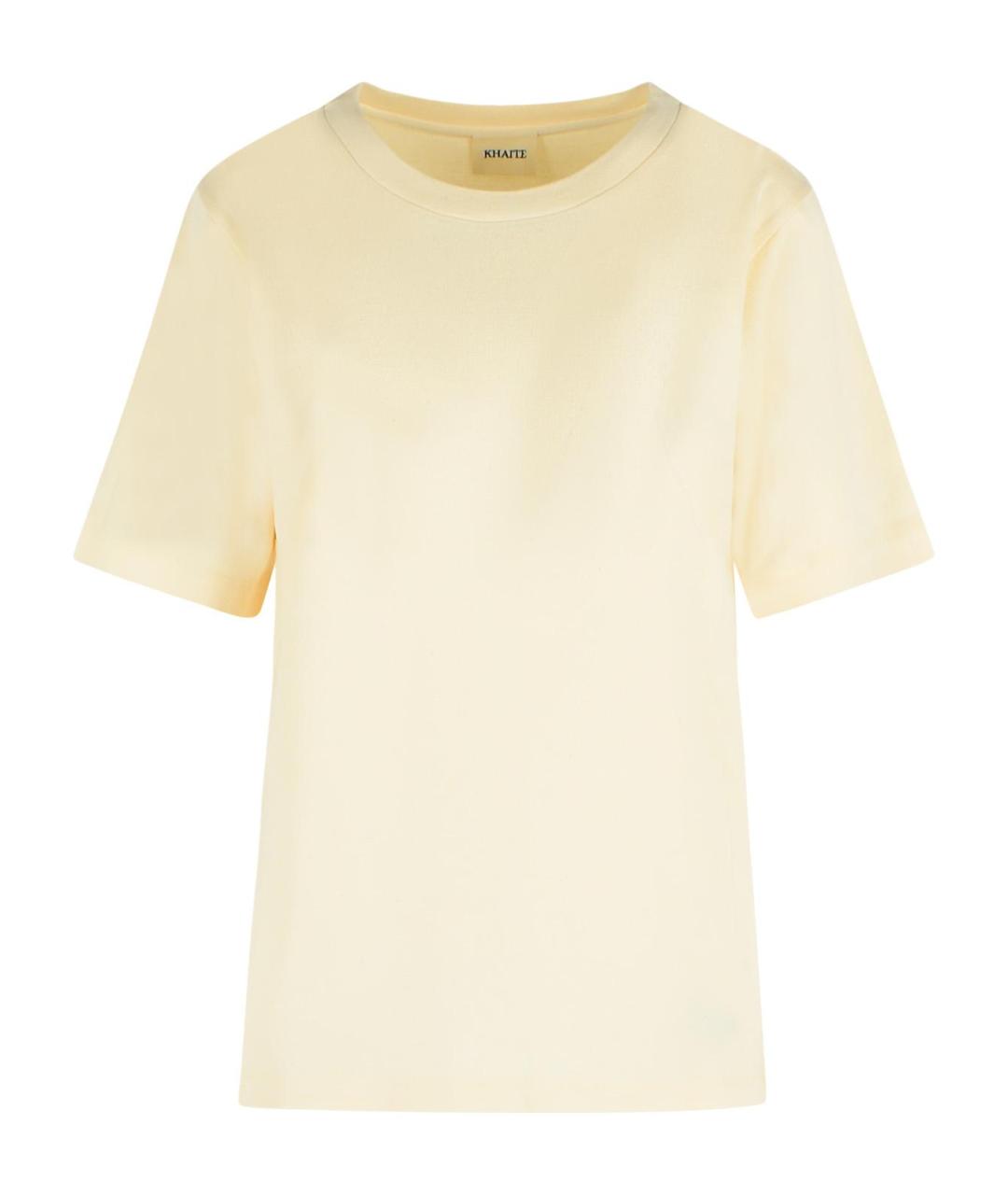 KHAITE Бежевая шелковая футболка, фото 1