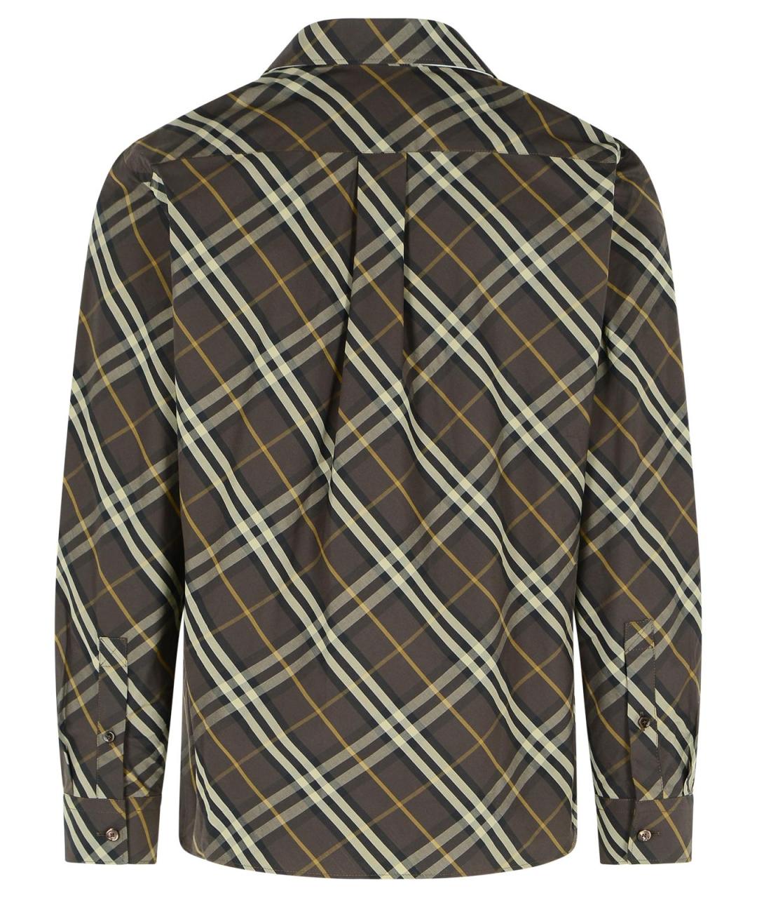 BURBERRY Коричневая хлопковая кэжуал рубашка, фото 3