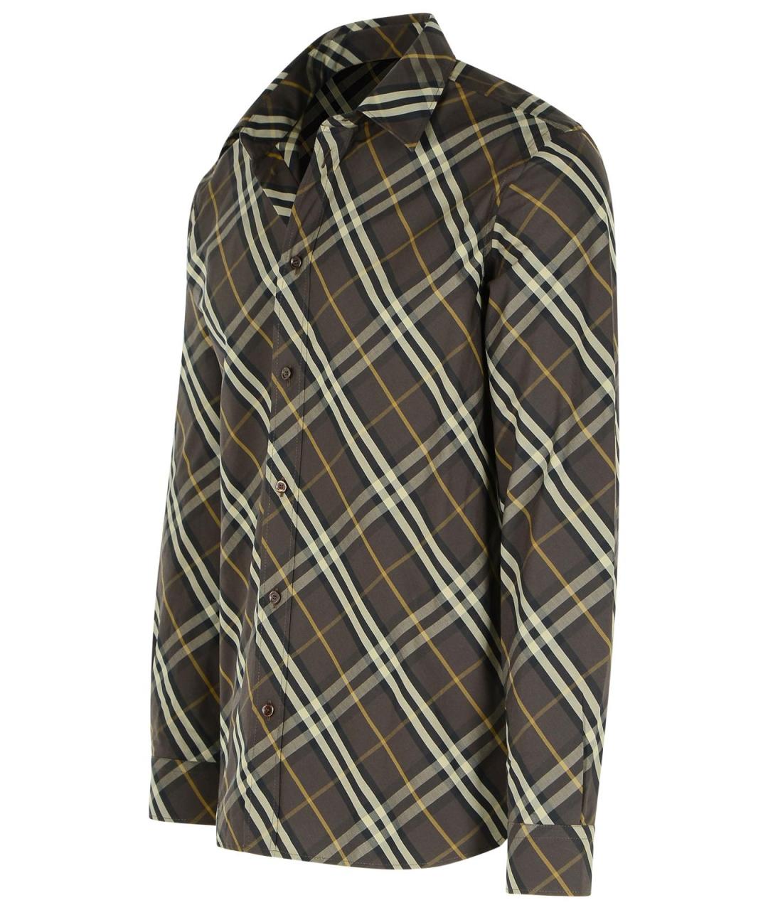 BURBERRY Коричневая хлопковая кэжуал рубашка, фото 2