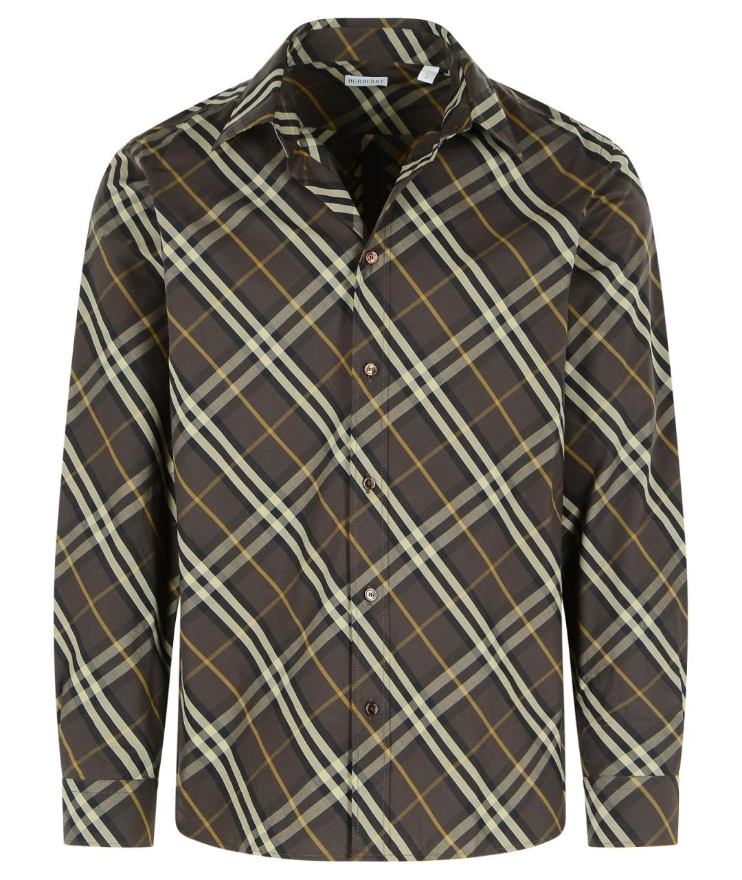 BURBERRY Коричневая хлопковая кэжуал рубашка, фото 1