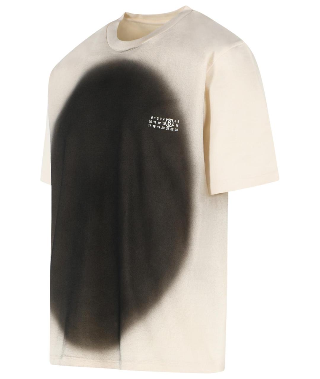 MM6 MAISON MARGIELA Бежевая хлопковая футболка, фото 2