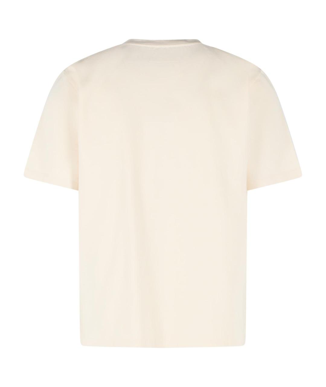 MM6 MAISON MARGIELA Бежевая хлопковая футболка, фото 3