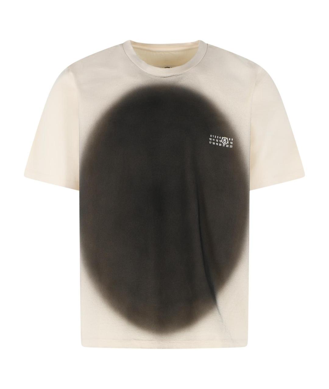 MM6 MAISON MARGIELA Бежевая хлопковая футболка, фото 1