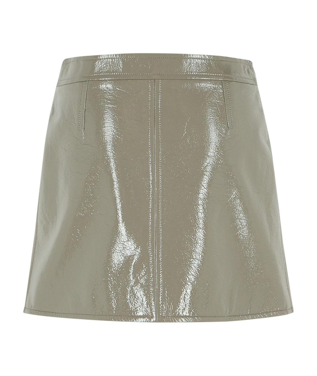 COURREGES Серая хлопковая юбка мини, фото 3