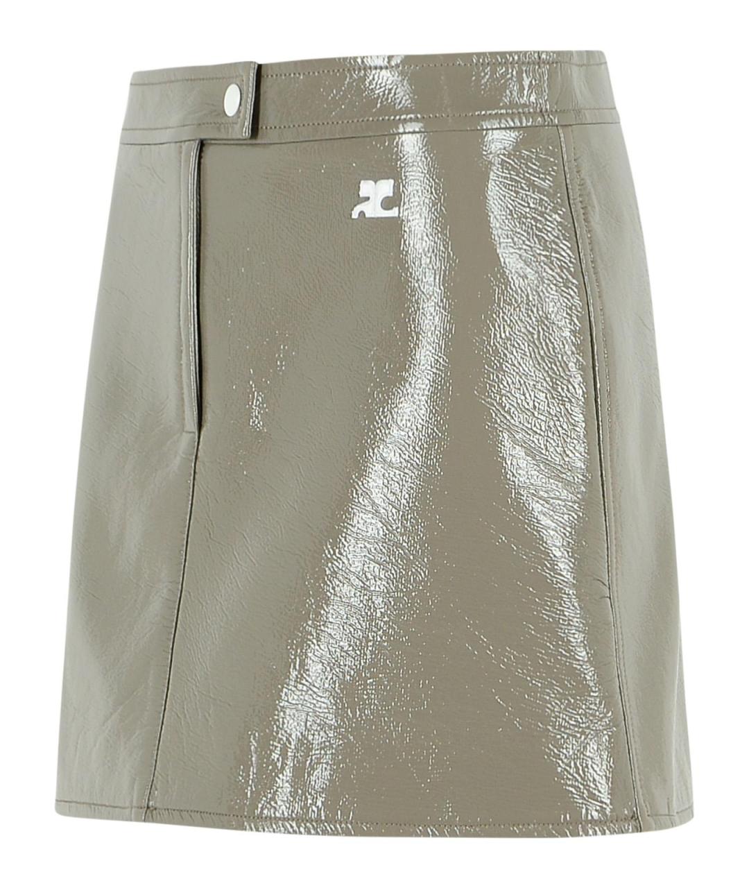 COURREGES Серая хлопковая юбка мини, фото 2