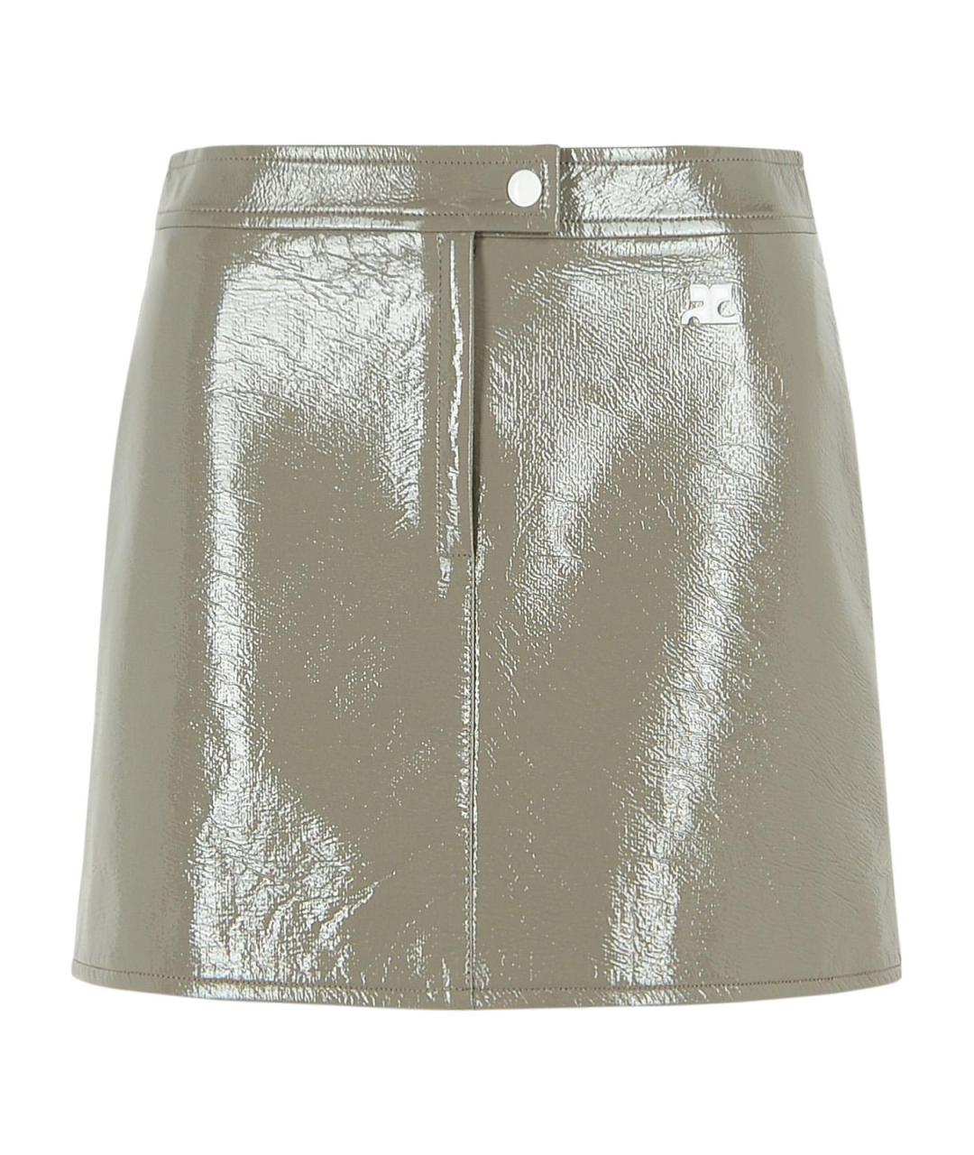 COURREGES Серая хлопковая юбка мини, фото 1