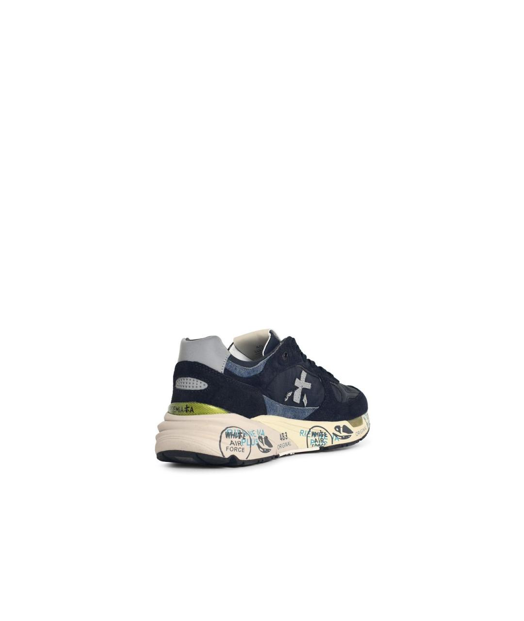 PREMIATA Синие синтетические низкие кроссовки / кеды, фото 3