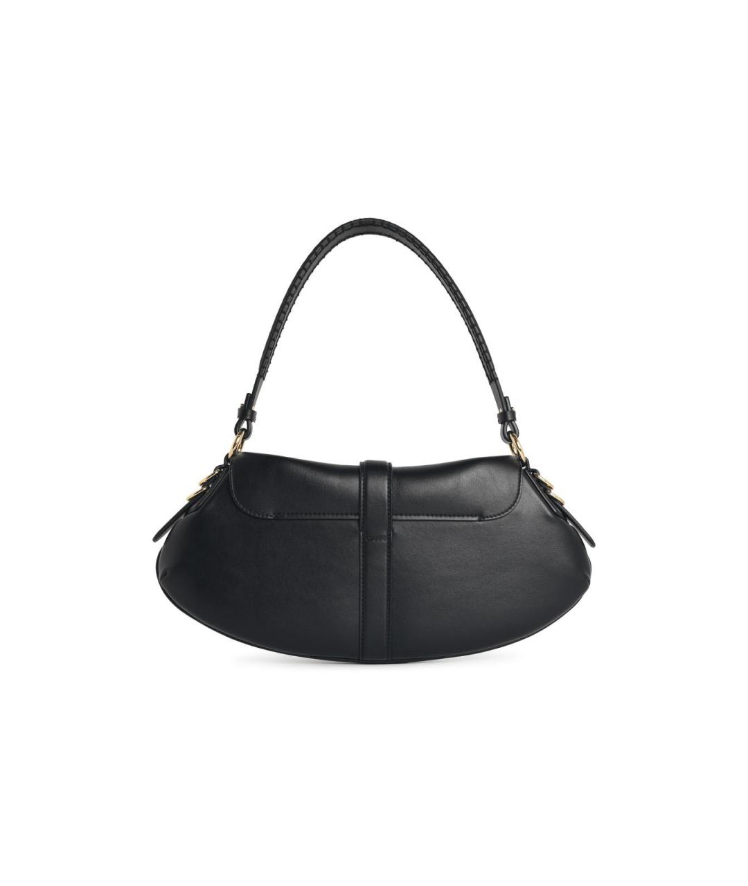 GANNI Черная кожаная сумка с короткими ручками, фото 3