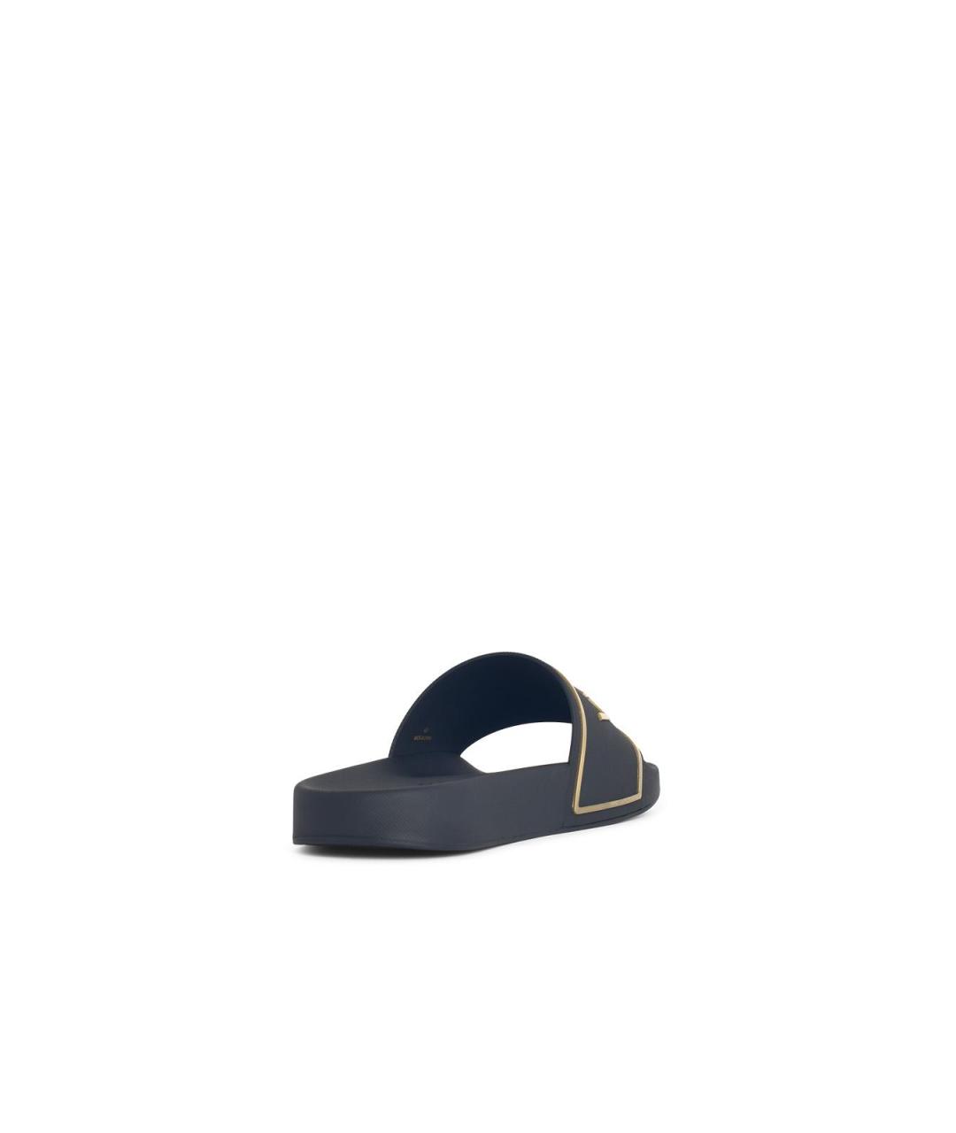 VERSACE Черные резиновые шлепанцы, фото 3