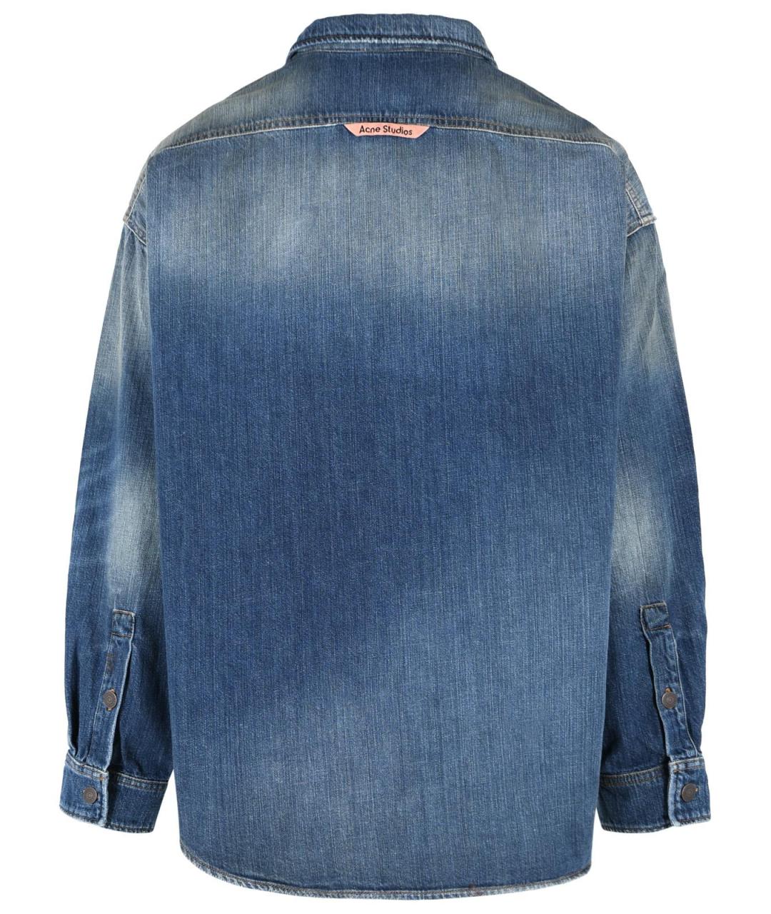 ACNE STUDIOS Синяя хлопковая кэжуал рубашка, фото 3