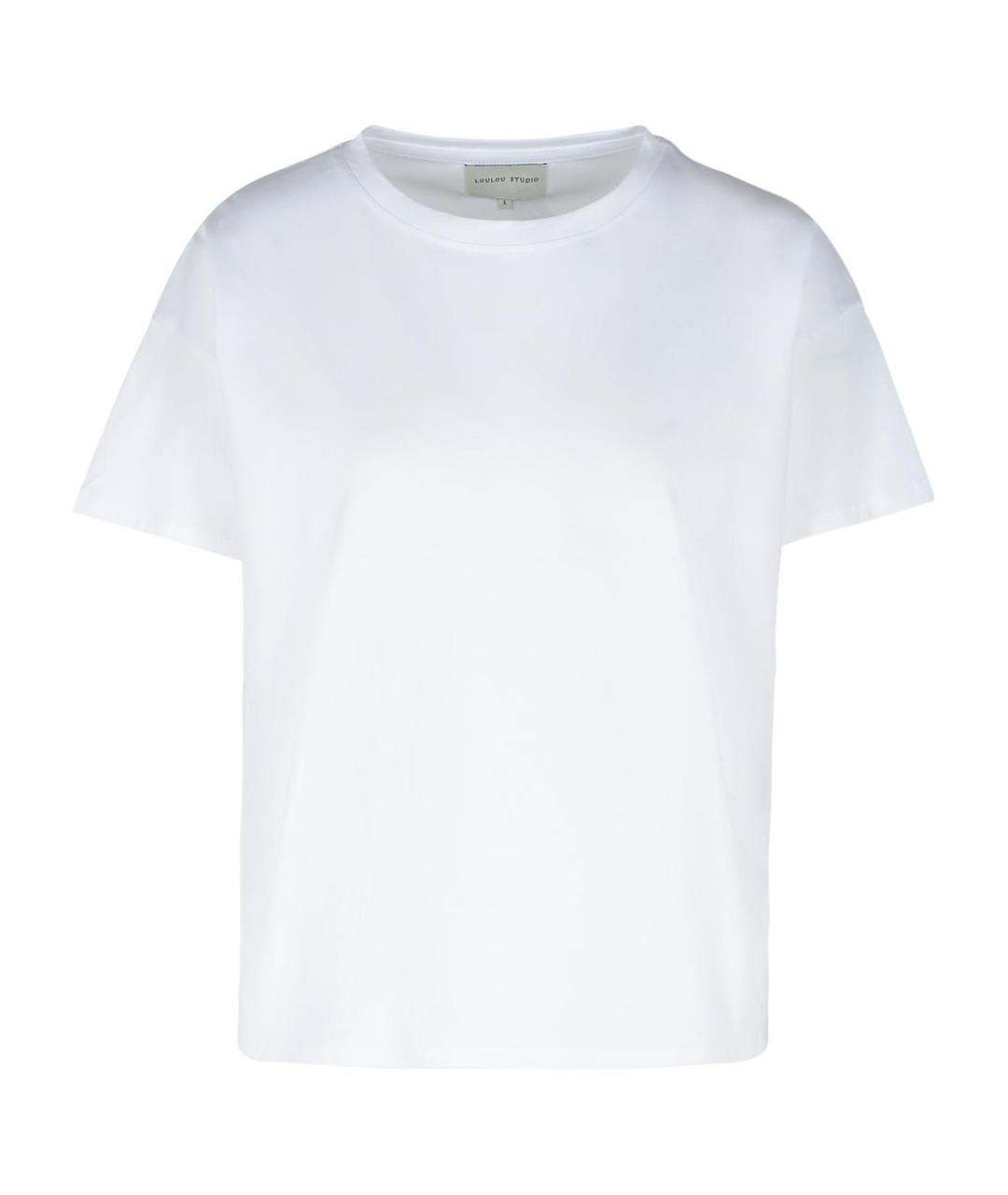 LOULOU STUDIO Белая хлопковая футболка, фото 1