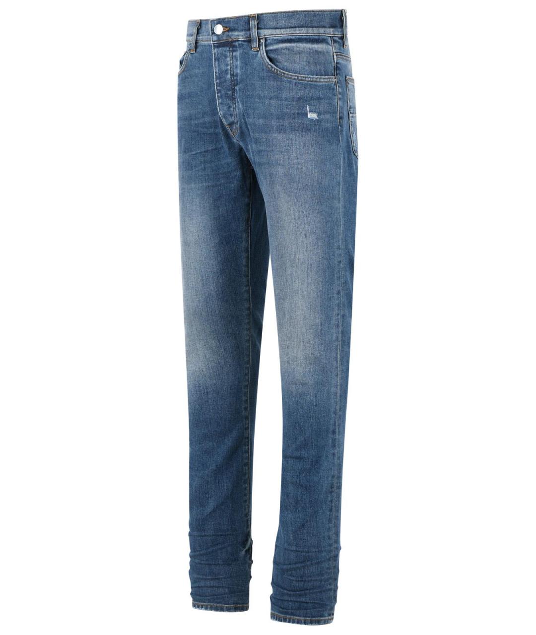 AMIRI Синие хлопковые прямые джинсы, фото 2