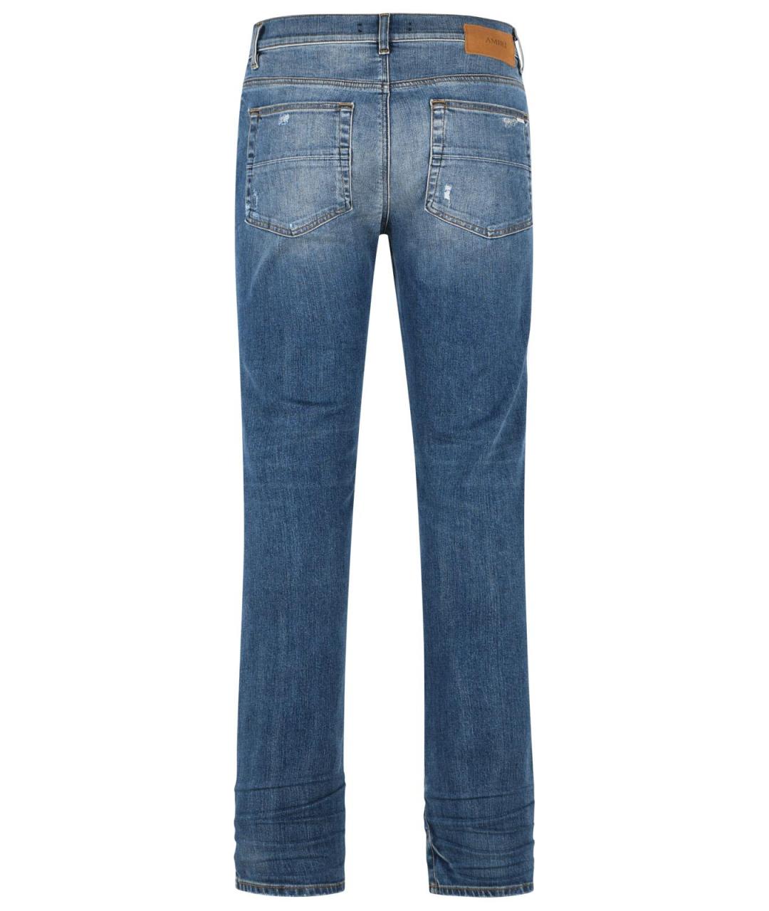 AMIRI Синие хлопковые прямые джинсы, фото 3