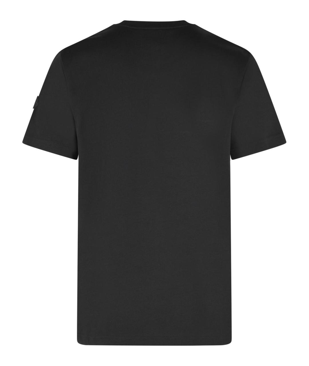 MONCLER Черная хлопковая футболка, фото 3