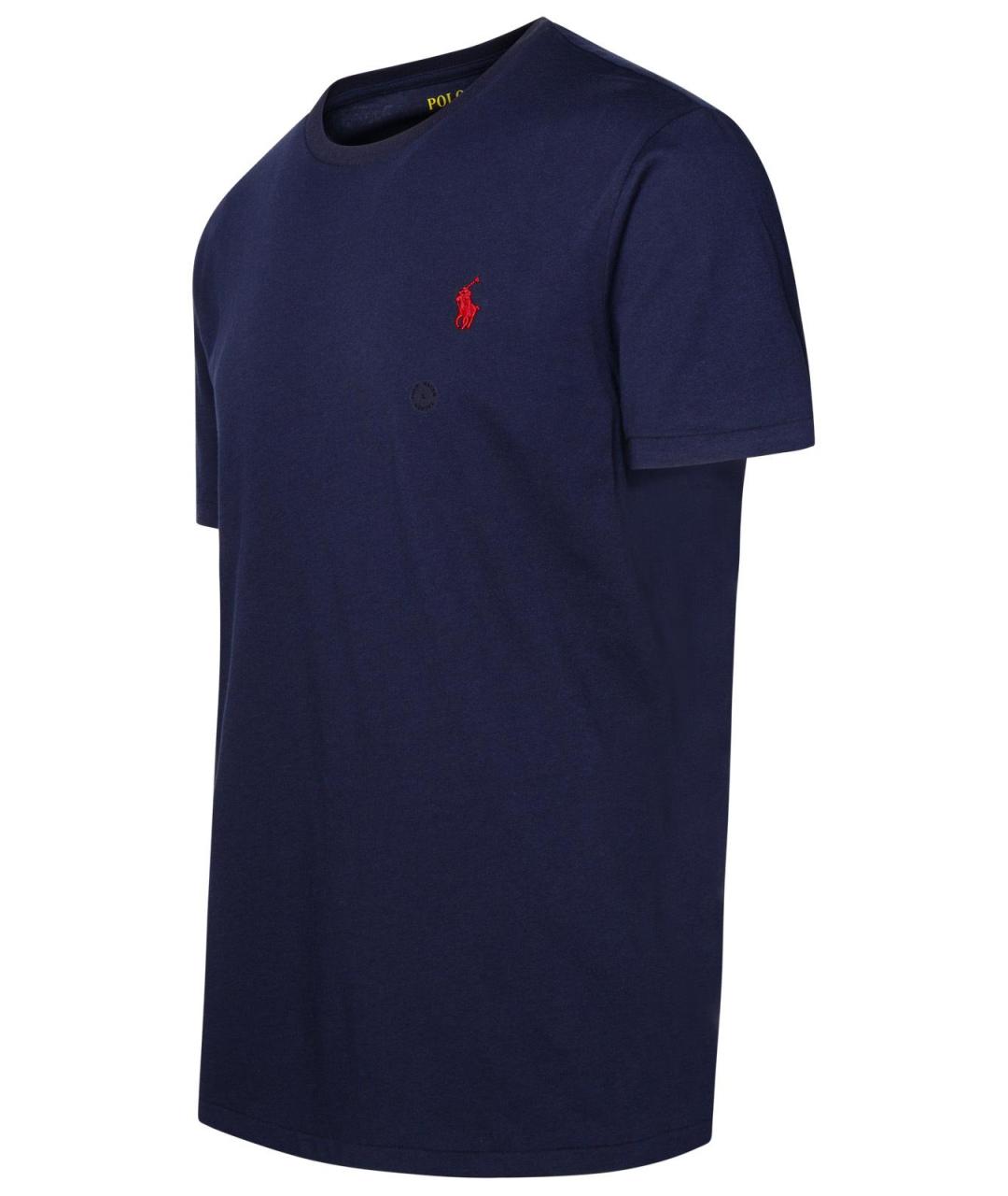 POLO RALPH LAUREN Темно-синяя хлопковая футболка, фото 2