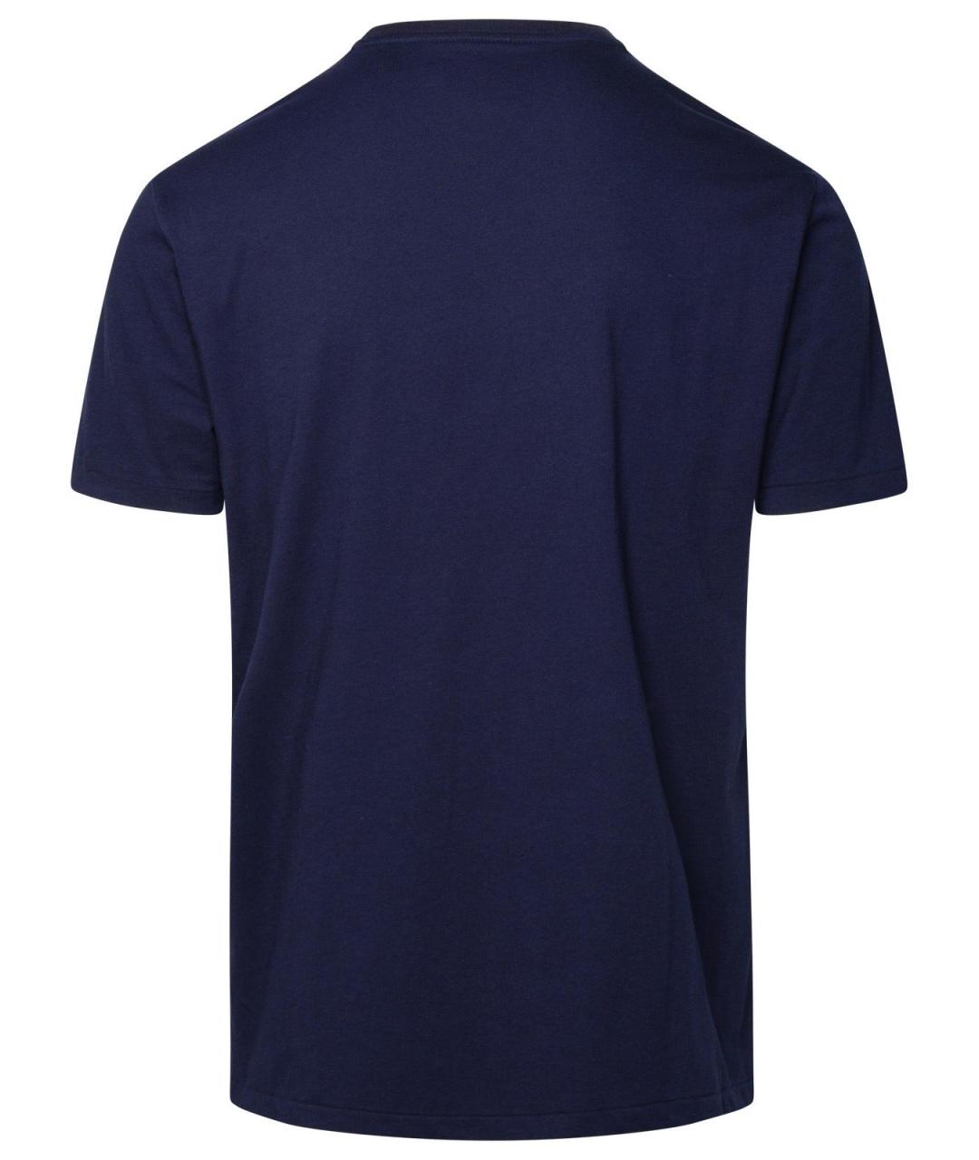 POLO RALPH LAUREN Темно-синяя хлопковая футболка, фото 3