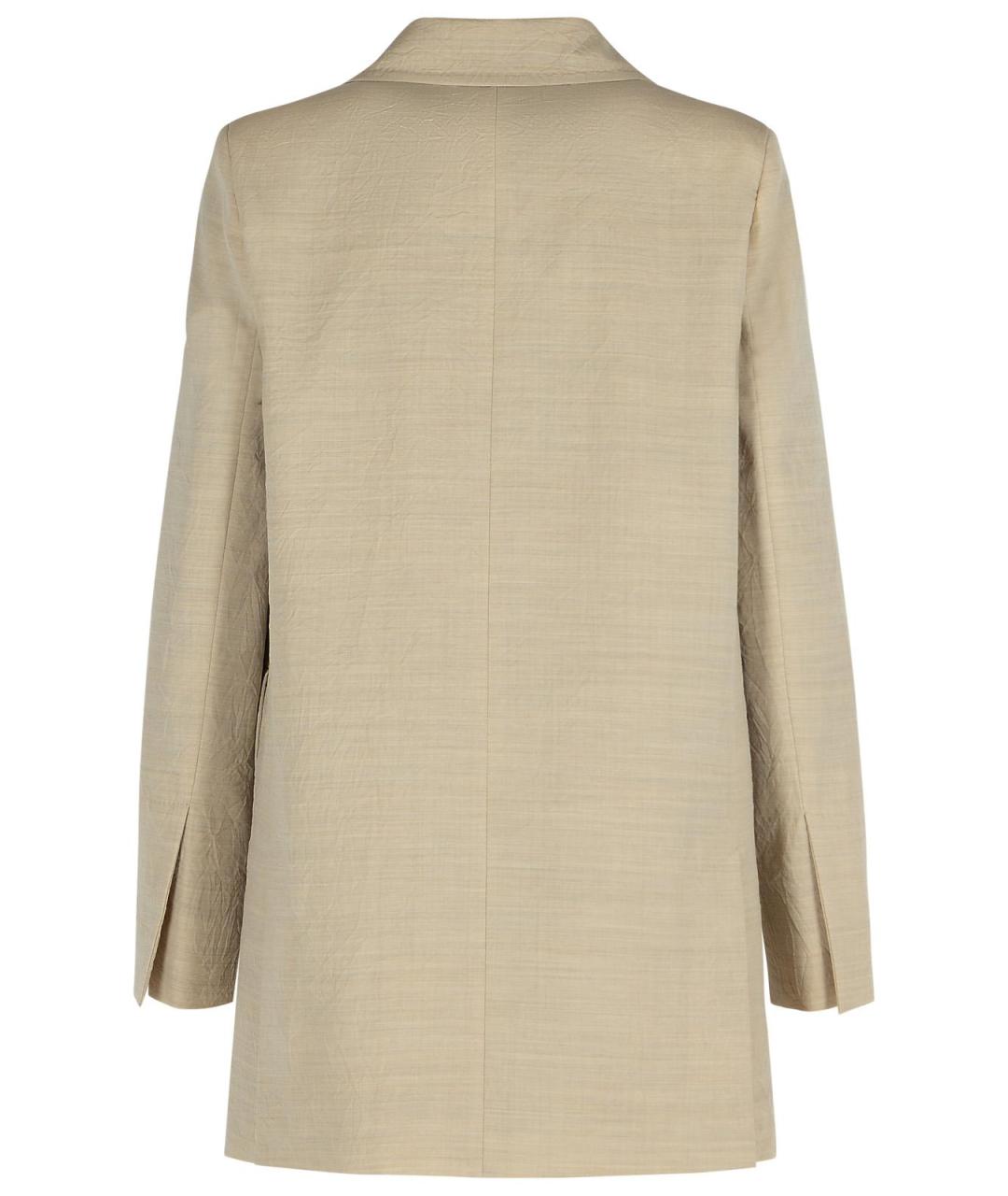 MAX MARA Бежевый шерстяной жакет/пиджак, фото 3