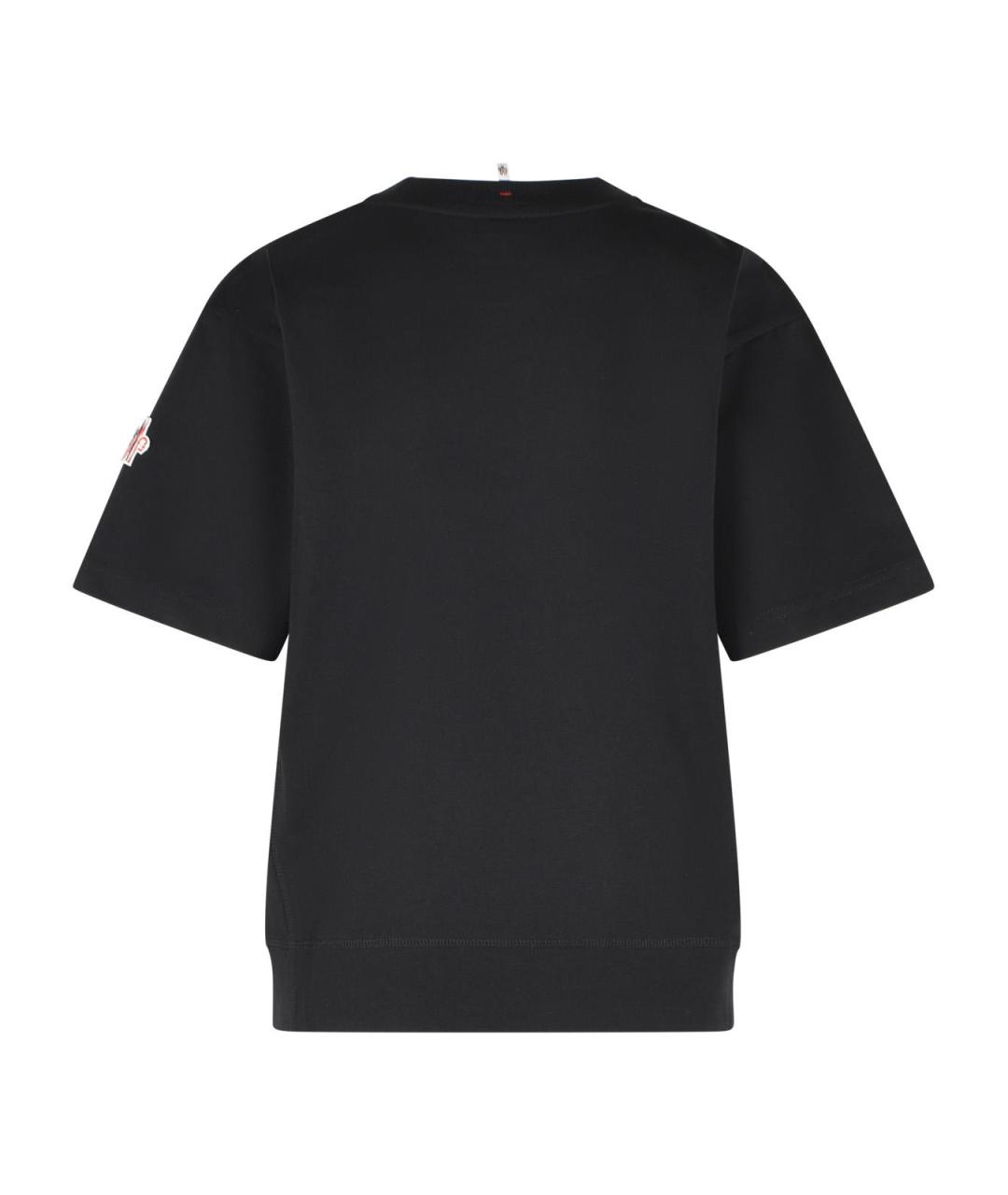 MONCLER GRENOBLE Черная хлопковая футболка, фото 3