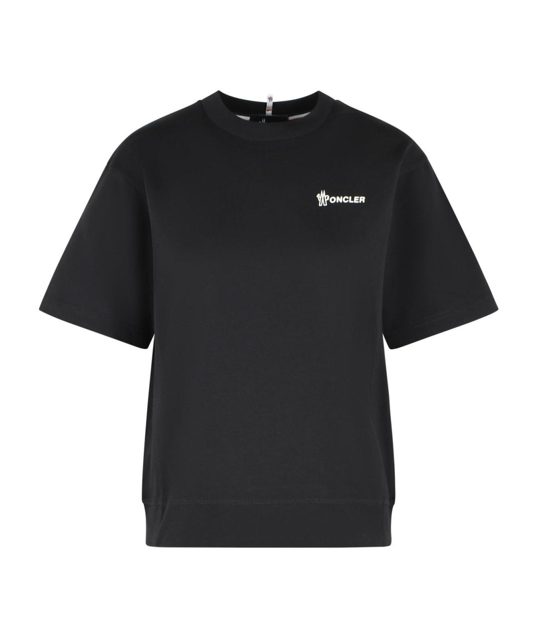 MONCLER GRENOBLE Черная хлопковая футболка, фото 1