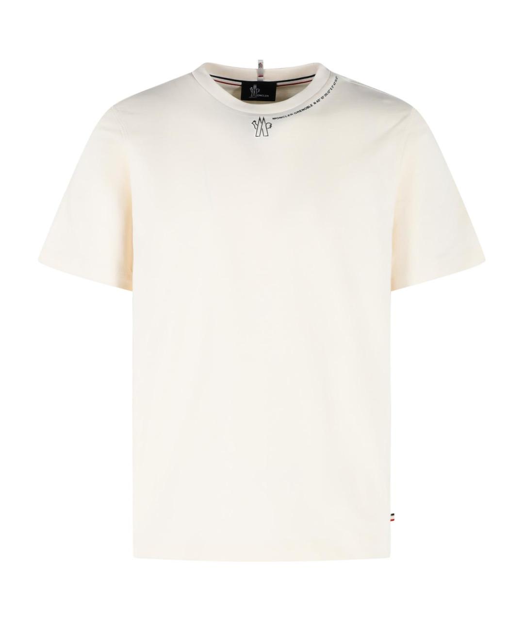 MONCLER GRENOBLE Белая хлопковая футболка, фото 1