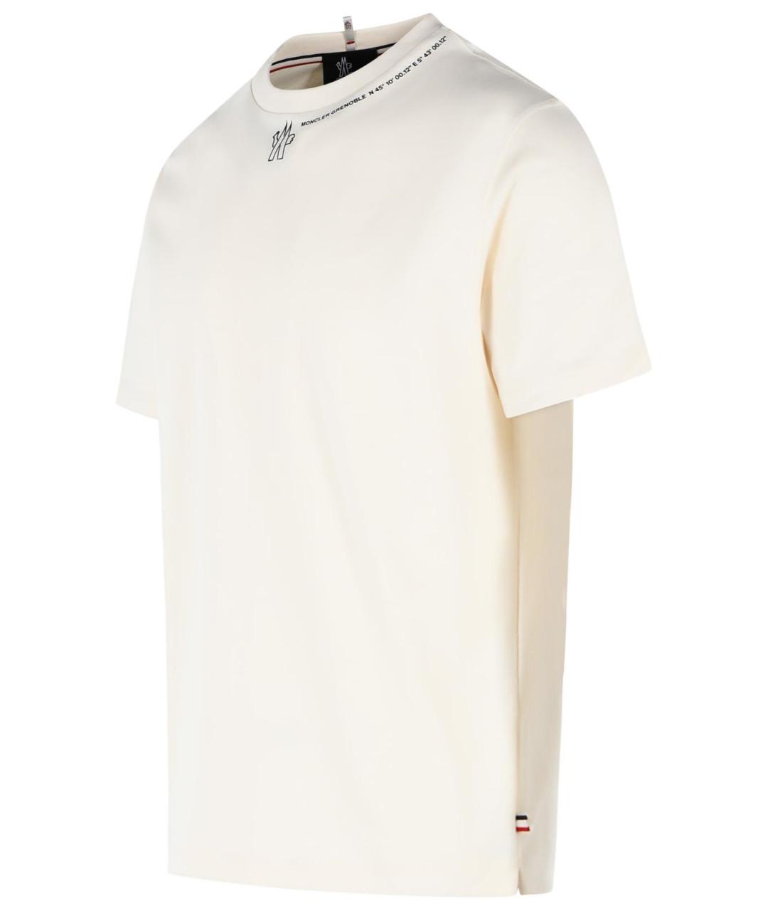 MONCLER GRENOBLE Белая хлопковая футболка, фото 2