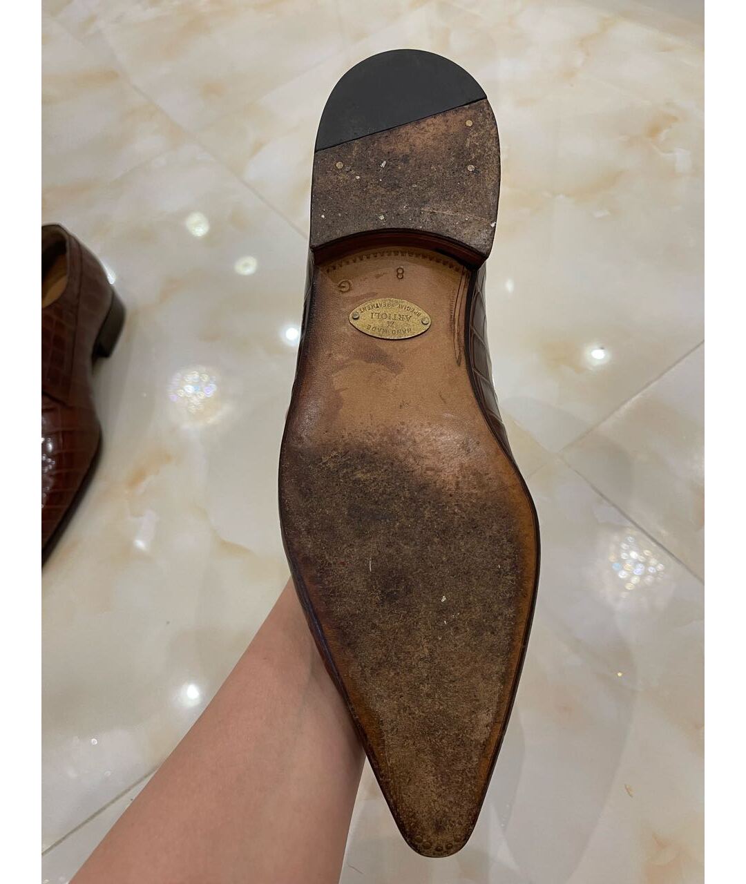 ARTIOLI Коричневые туфли из экзотической кожи, фото 8