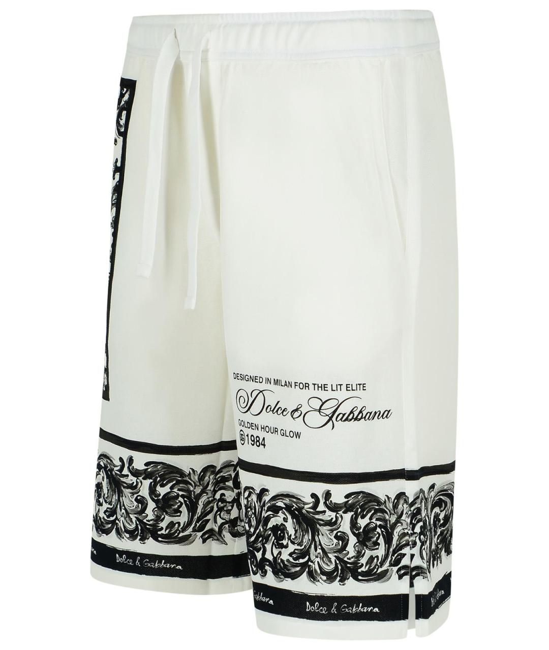 DOLCE&GABBANA Белые хлопковые шорты, фото 2