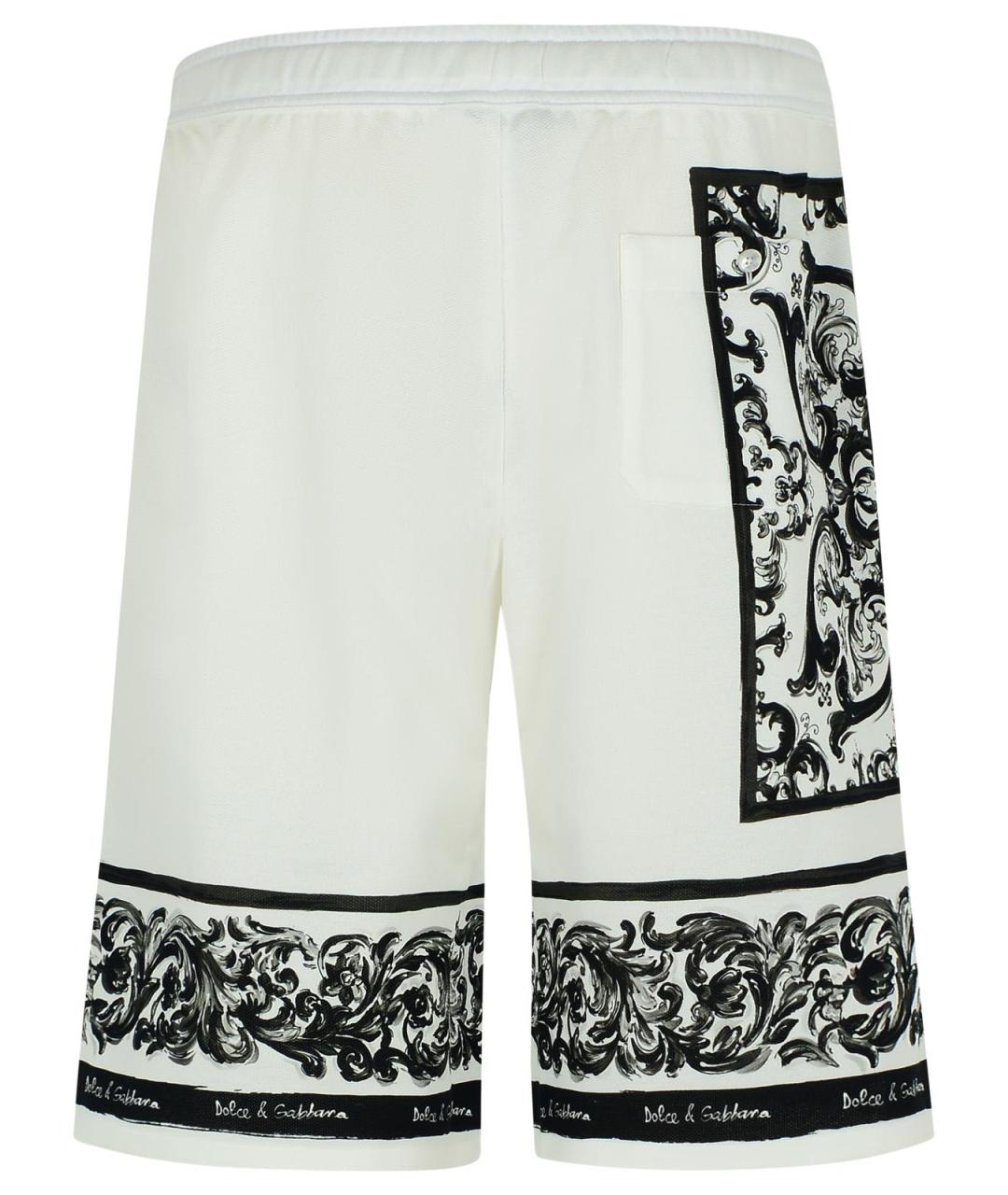 DOLCE&GABBANA Белые хлопковые шорты, фото 3