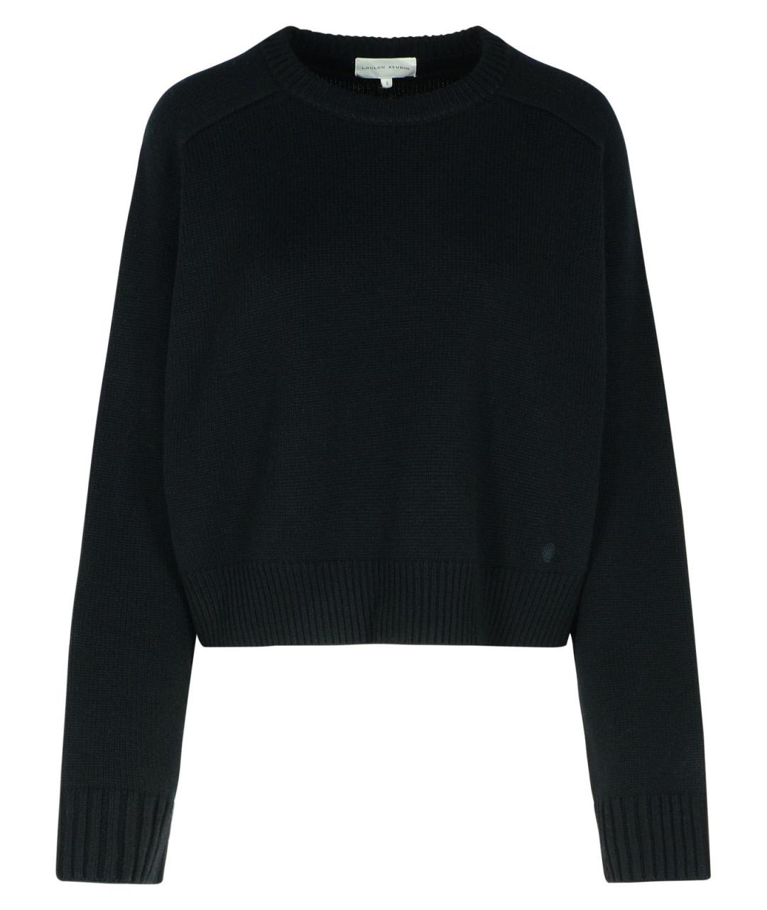 LOULOU STUDIO Черный шерстяной джемпер / свитер, фото 1