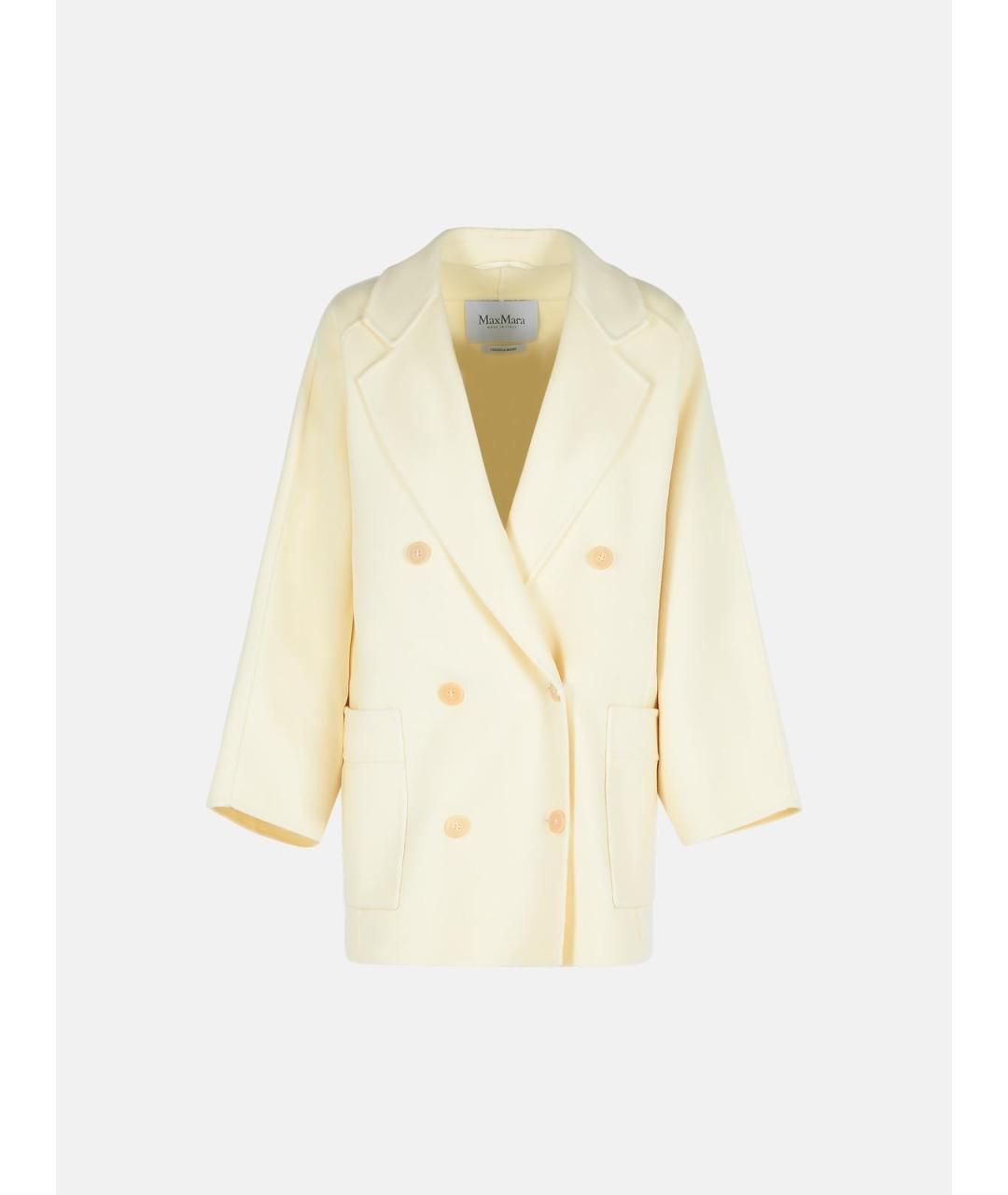 MAX MARA Бежевое шерстяное пальто, фото 4