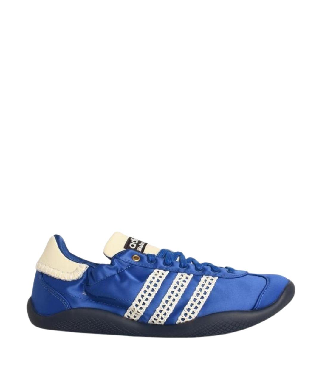 ADIDAS Синие кожаные кроссовки, фото 1