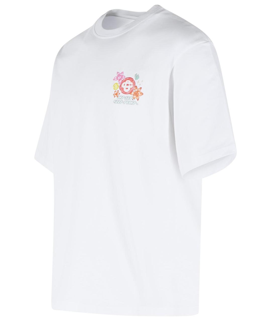 CASABLANCA Белая хлопковая футболка, фото 2