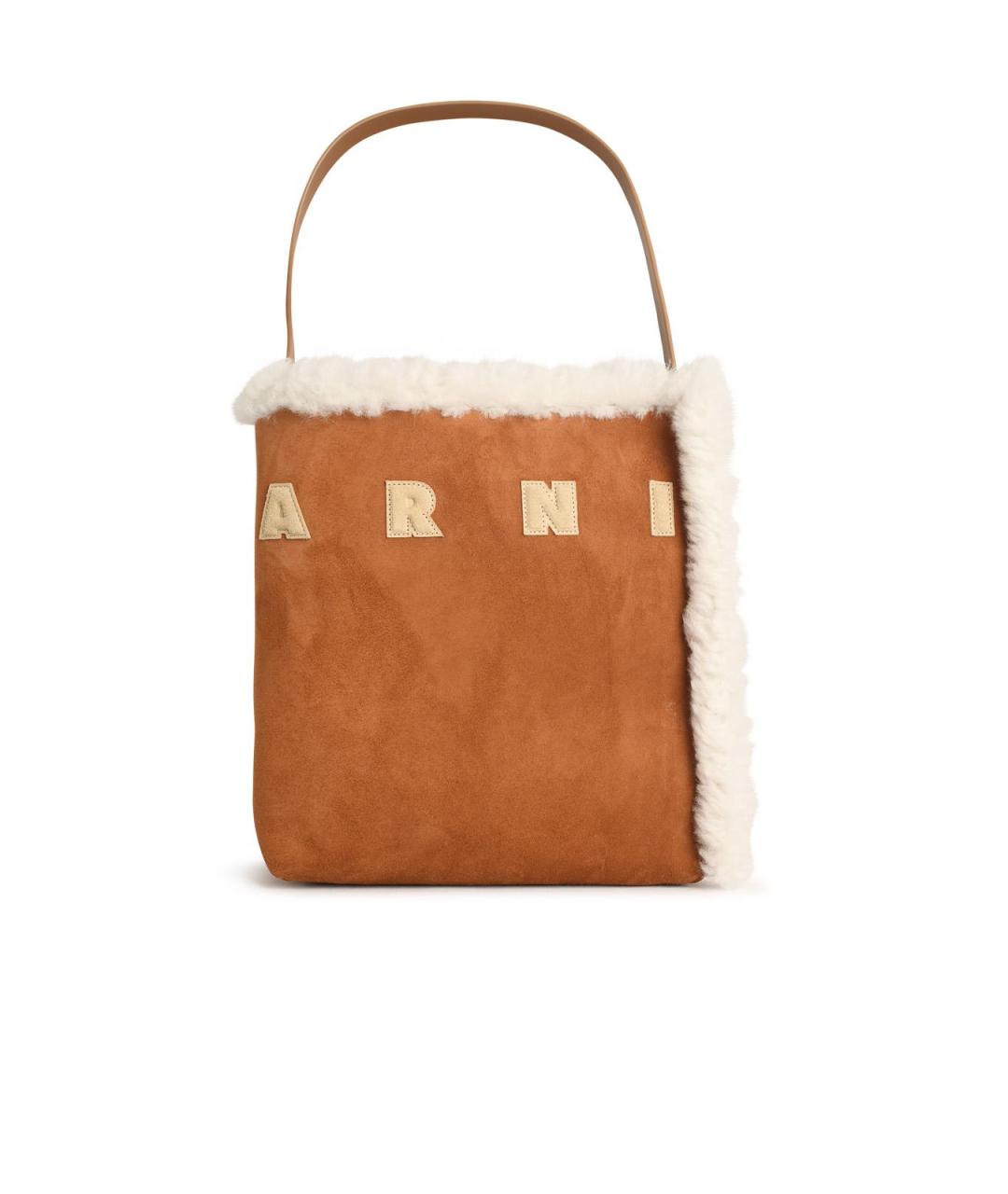 MARNI Коричневая замшевая сумка через плечо, фото 1