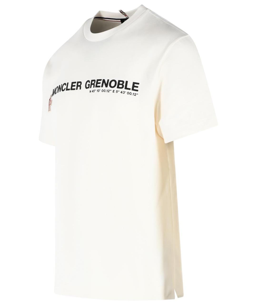 MONCLER GRENOBLE Белая хлопковая футболка, фото 2