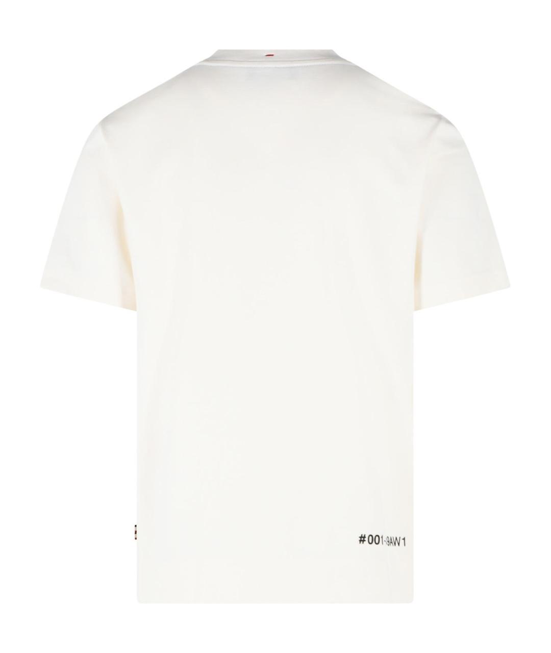 MONCLER GRENOBLE Белая хлопковая футболка, фото 3