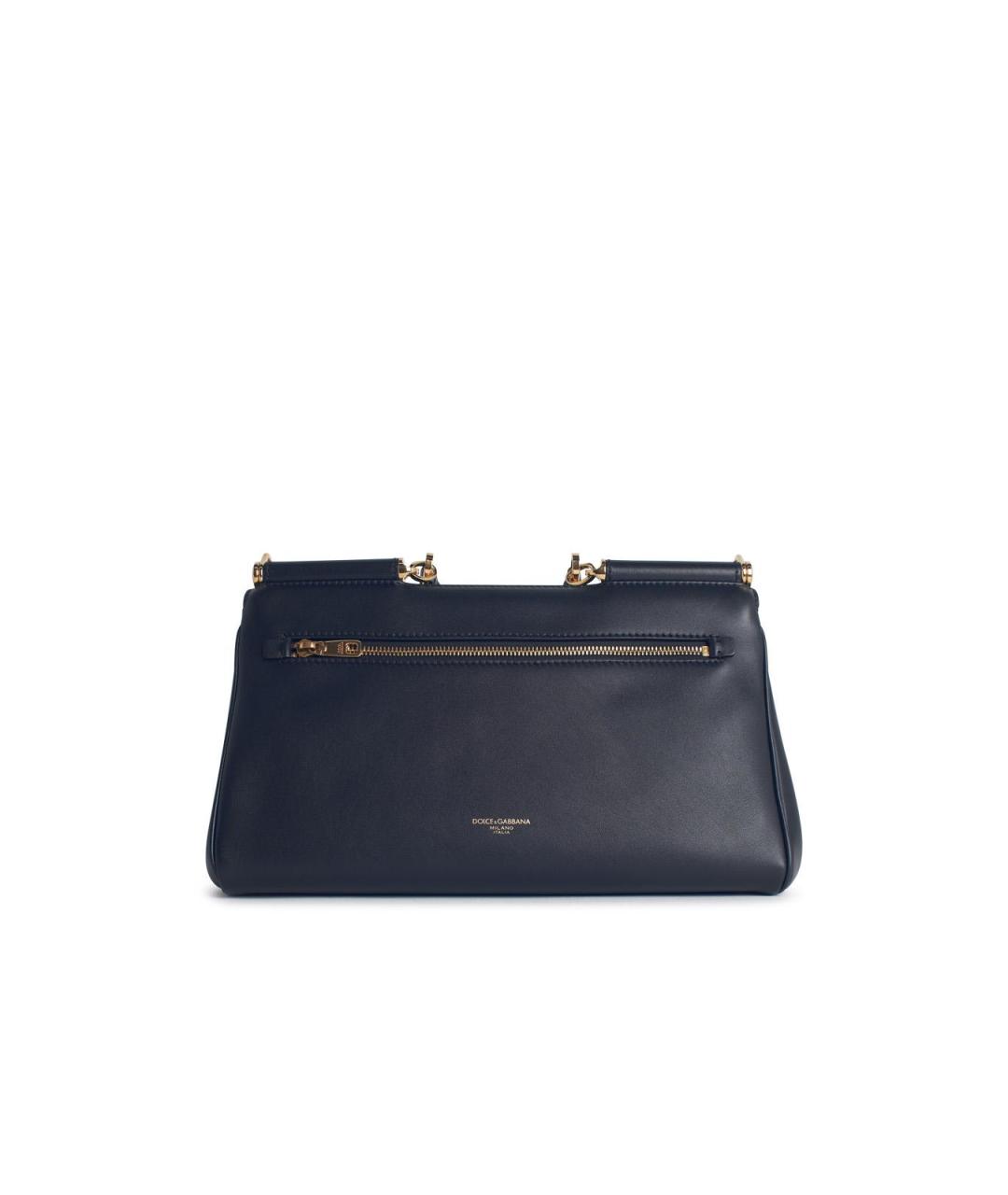 DOLCE&GABBANA Черная кожаная сумка с короткими ручками, фото 3